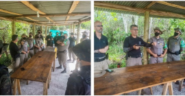 Policiais militares do 1° Batalhão Ambiental recebem instrução de adaptação para pistola taurus ts9 em Capão da Canoa